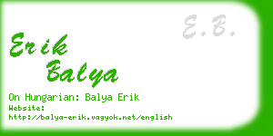 erik balya business card